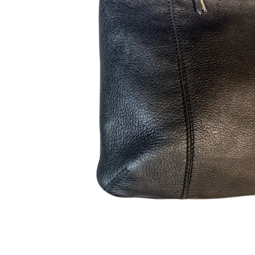 BOTTEGA VENETA Black Leather One Shoulder HoboTote Bag Auth